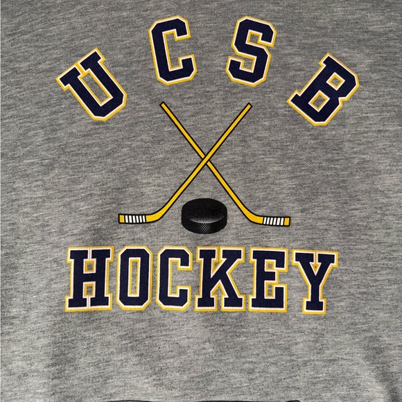 University of California UCSB Hockey Gray Men's Hoodie Sweatshirt - Picture 8 of 8